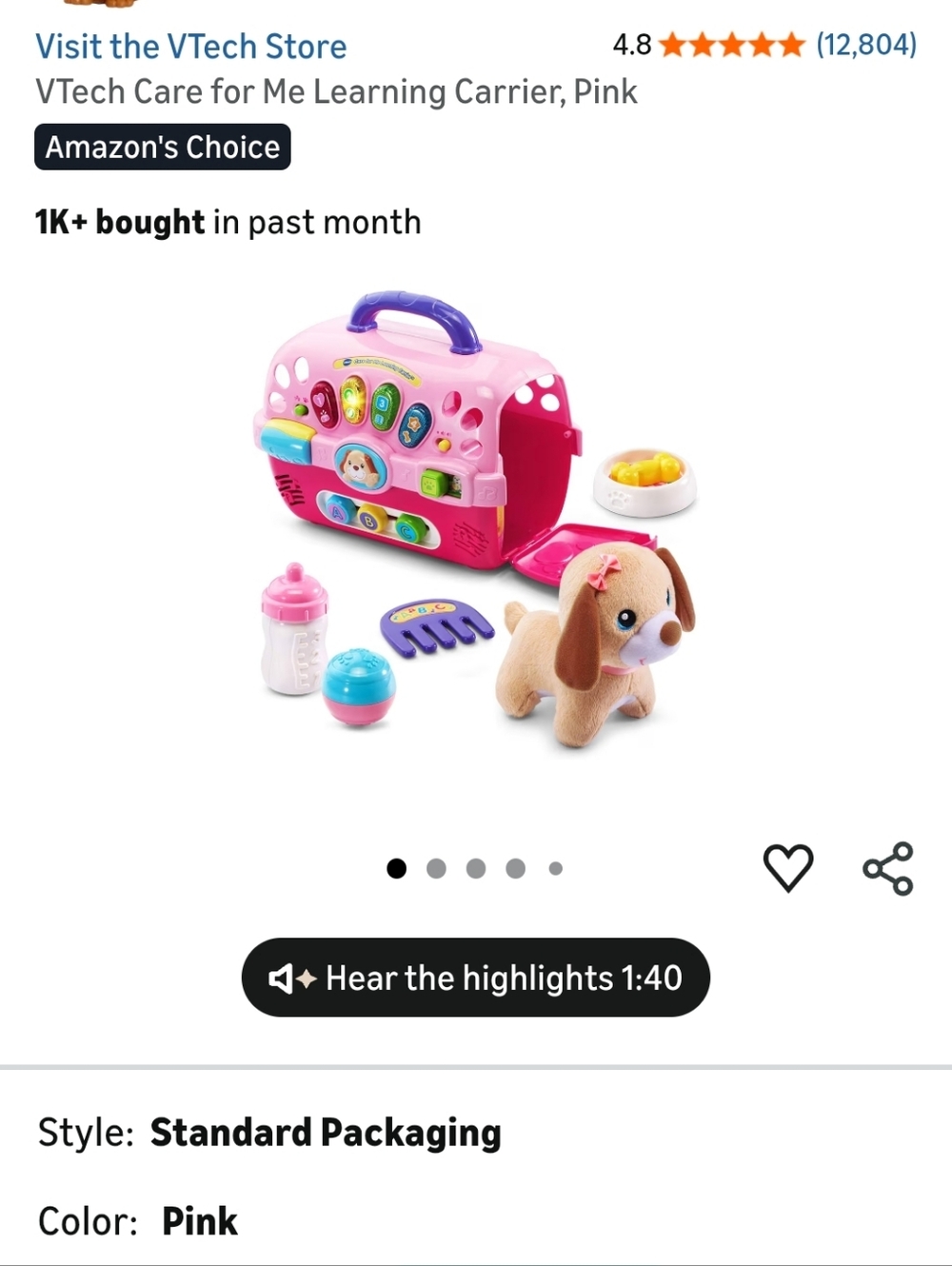 Care for Me Learning Carrier - Pink